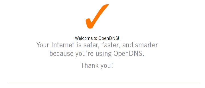 üdvözlő üzenet opendns ellenőrzésénél